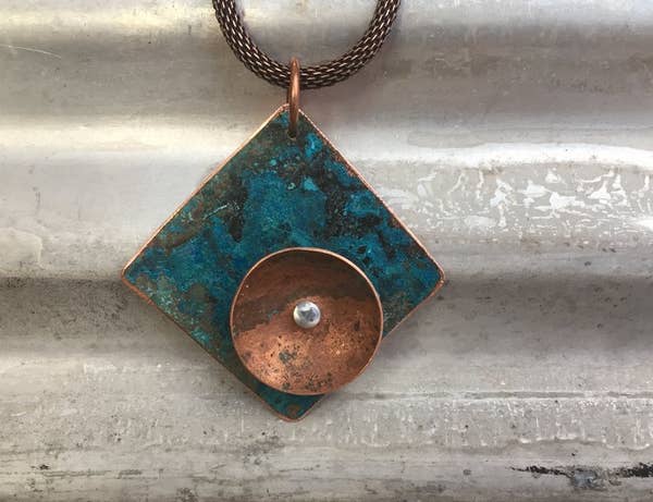 Copper, Brass, Glass, Porcelain outlets Necklace