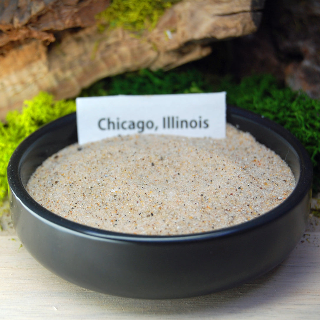 ILLINOIS Beach Sand Wedding Rings - How Earthy Materials Like Sand, Dirt and Rocks Can Symbolize Your Unique Love Story