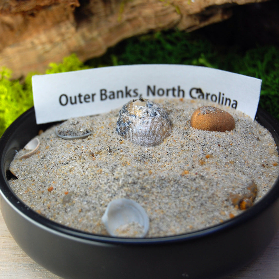 NORTH CAROLINA Beach Sand Wedding Rings - How Earthy Materials Like Sand, Dirt and Rocks Can Symbolize Your Unique Love Story