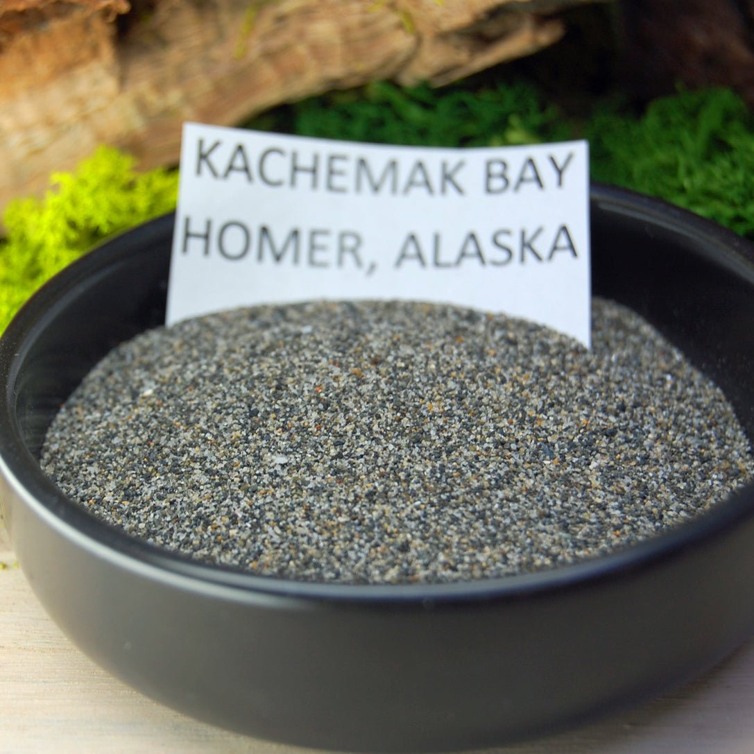 ALASKA Beach Sand Wedding Rings - How Earthy Materials Like Sand, Dirt and Rocks Can Symbolize Your Unique Love Story - Minter and Richter Designs