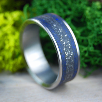 1977 CHEVY | Chevy Car Parts & Crushed Sodalite Stone - Titanium Wedding Ring - Minter and Richter Designs