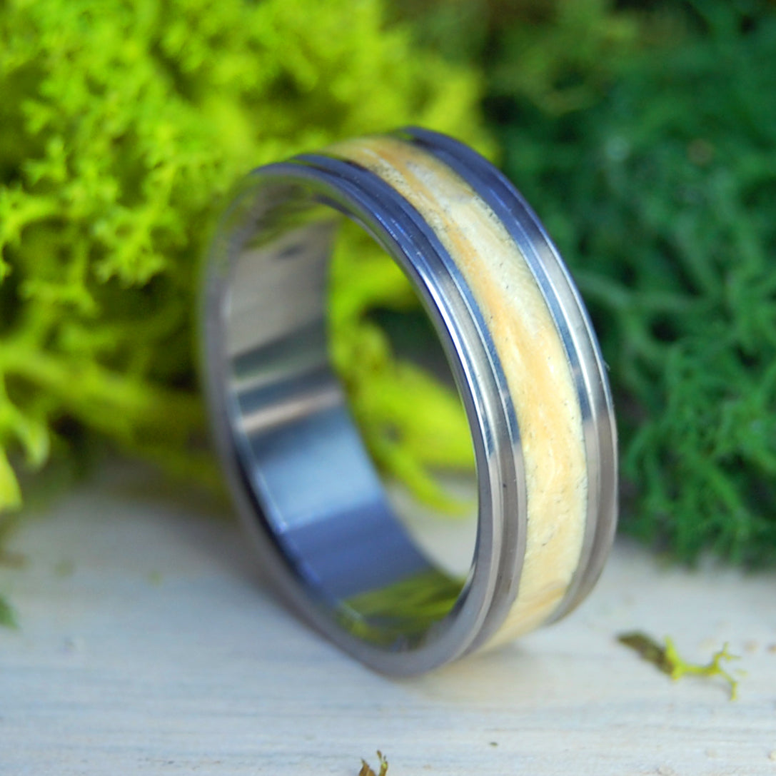 CLEAREST BOX ELDER | Box Elder Wood Titanium Men's Wedding Ring