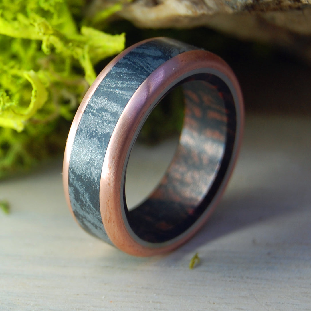 CUPRUM MAXIMUS | Copper and Mokume Gane M3 | Titanium Wedding Rings - Minter and Richter Designs