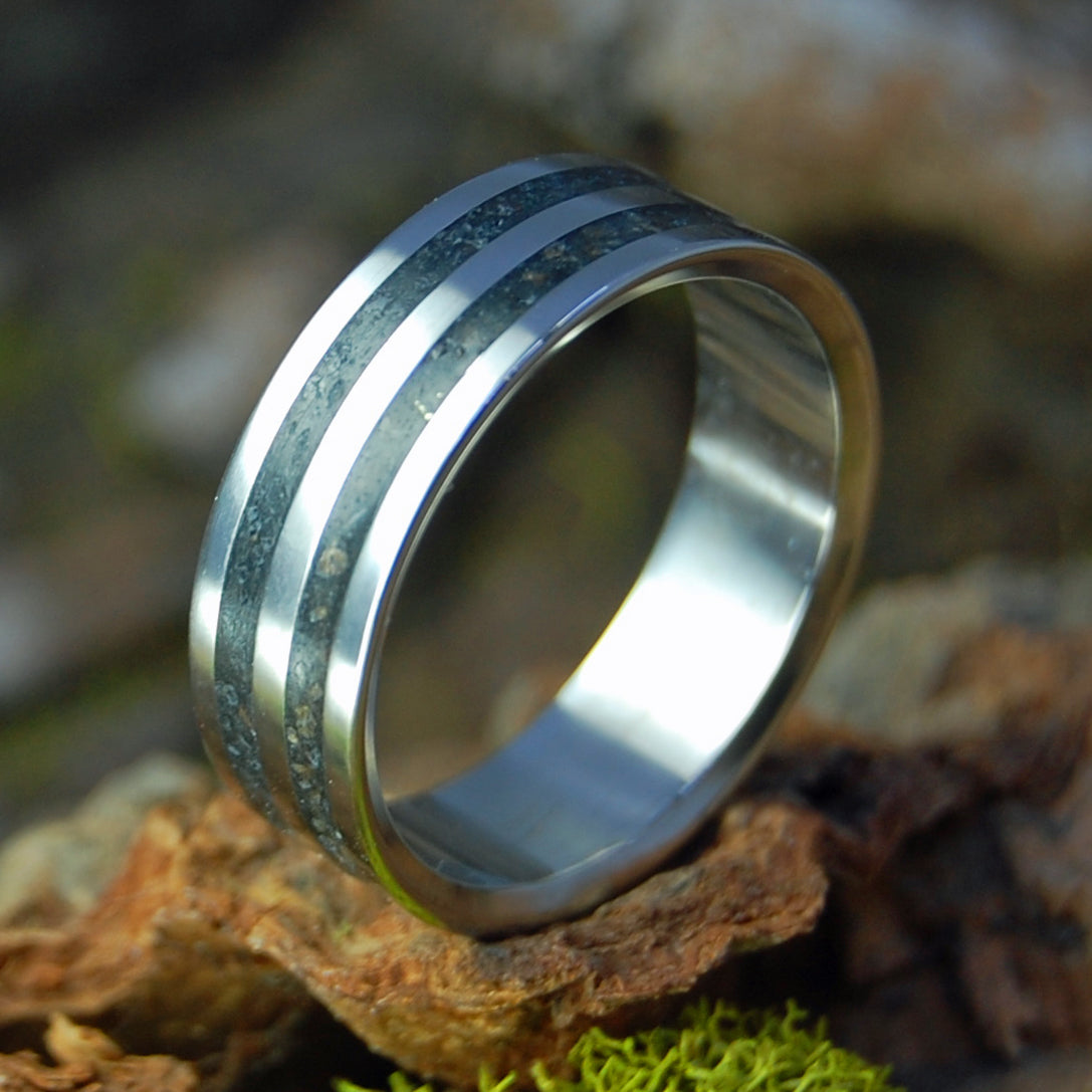 ICELANDIC MEGALODON | Icelandic Lava & Megalodon Shark Tooth - Titanium Wedding Ring