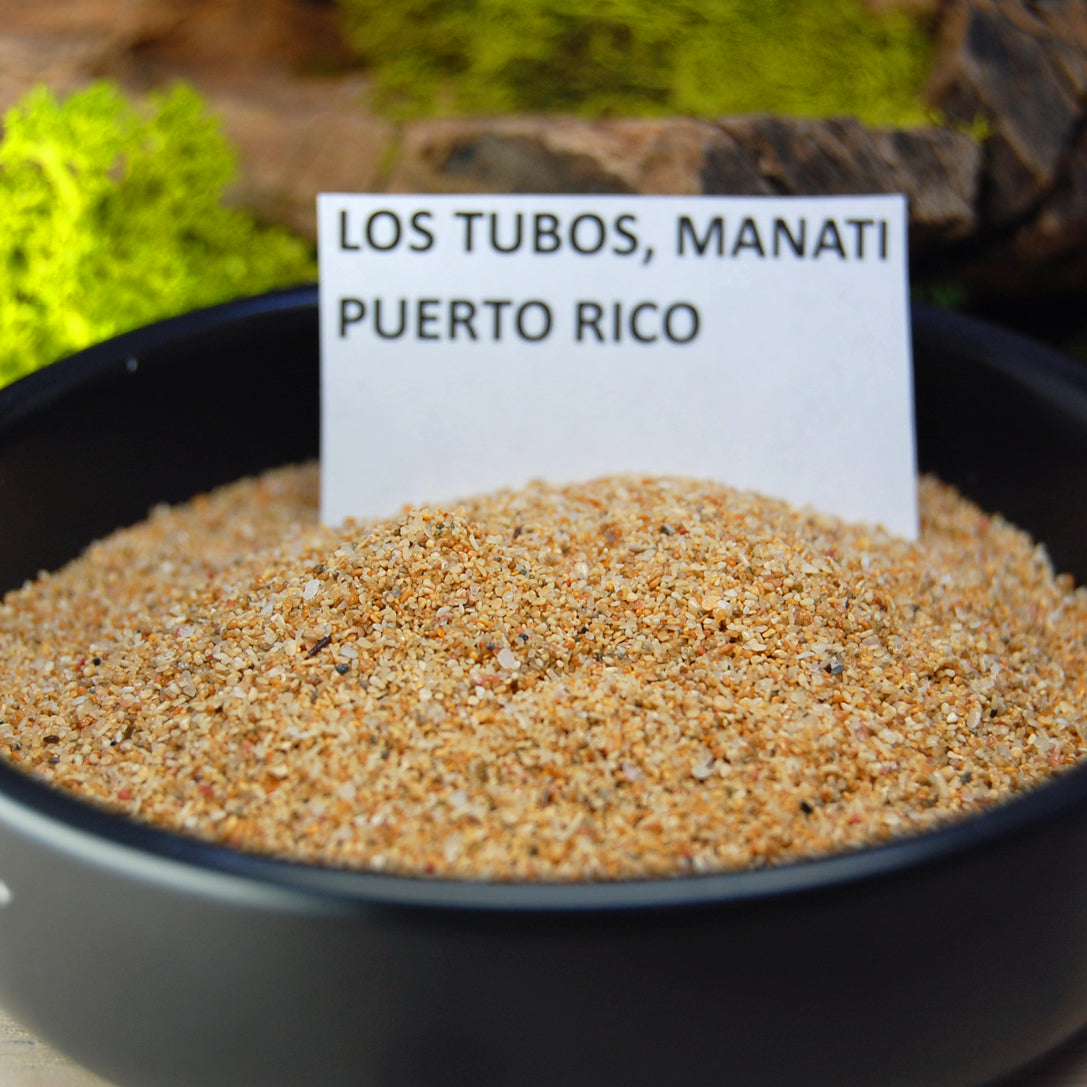 LOS TUBOS MANATI | Puerto Rican Beach Sand & Amboyna Wood Titanium Wedding Ring