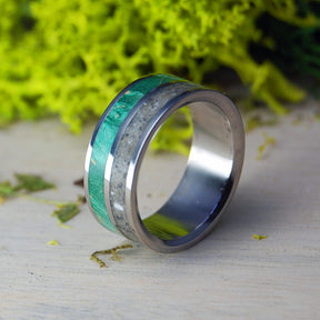 RACE POINT | Beach Sand & Wood Wedding Ring