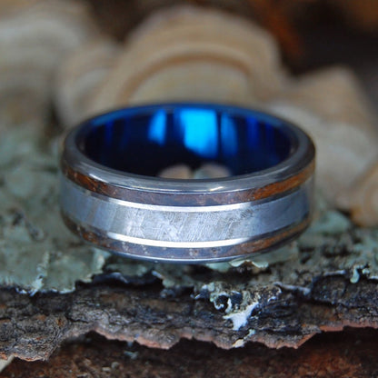 A Drink To The Moon | Men's Meteorite, Whiskey Barrel & Titanium Wedding Ring - Minter and Richter Designs