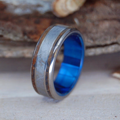 A Drink To The Moon | Men's Meteorite, Whiskey Barrel & Titanium Wedding Ring - Minter and Richter Designs