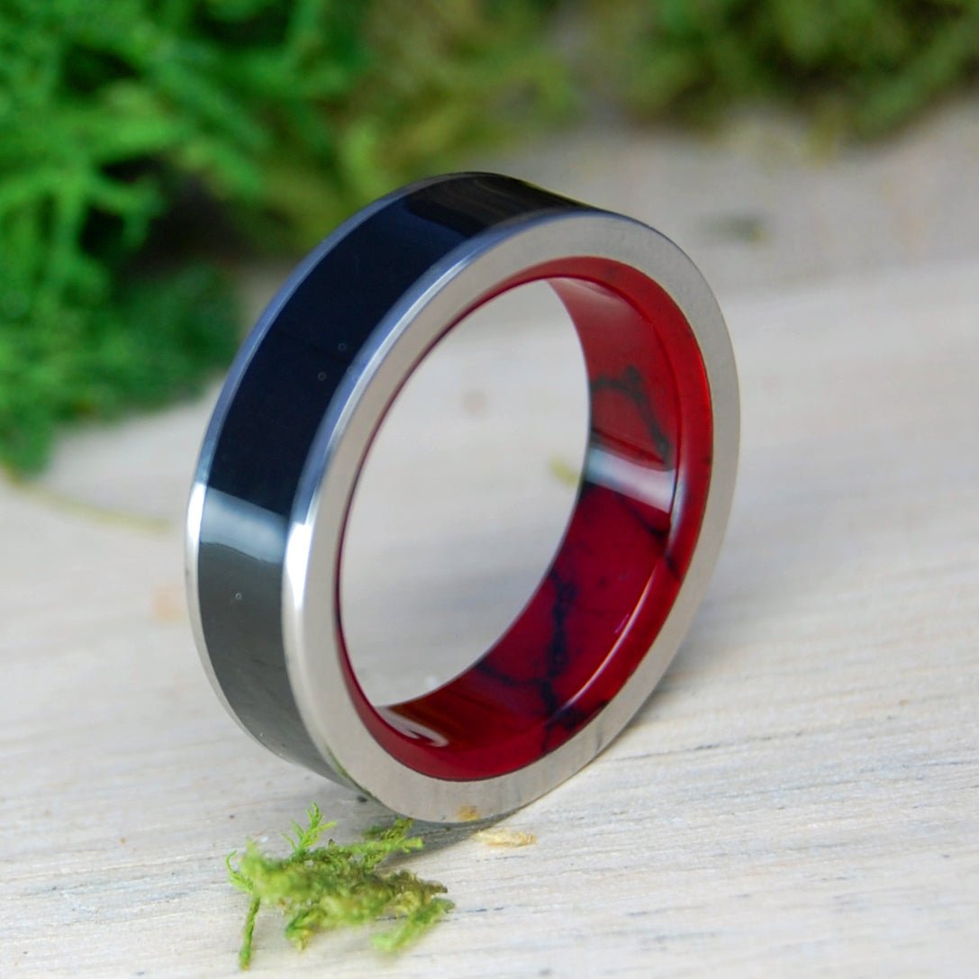 A Good Knight | Men's Onyx, Jasper & Titanium Wedding Ring - Minter and Richter Designs