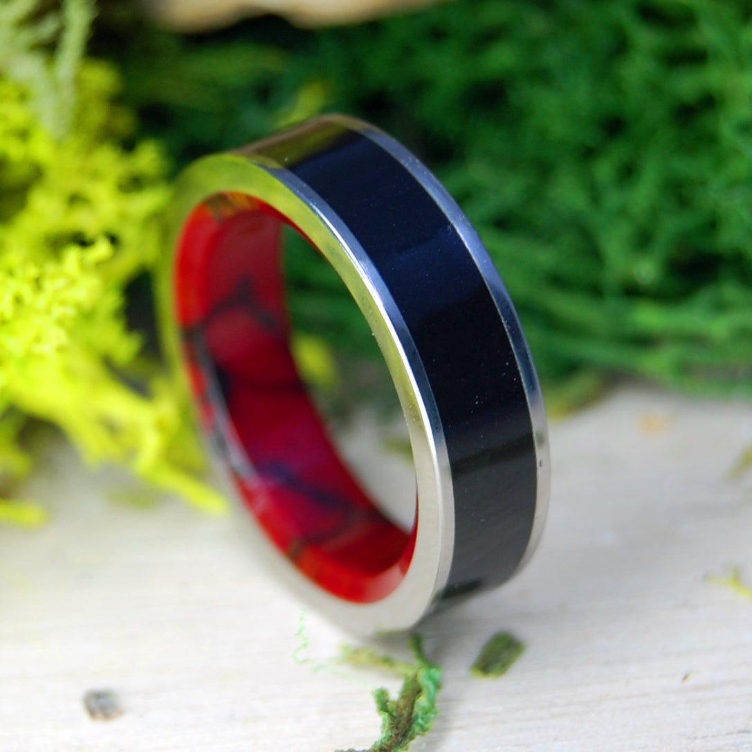 A Good Knight | Men's Onyx, Jasper & Titanium Wedding Ring - Minter and Richter Designs