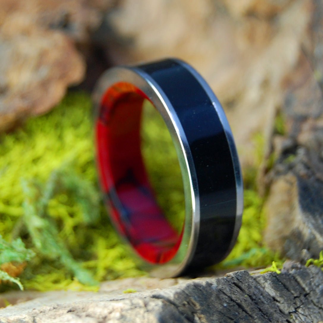 A Good Knight | Men's Onyx, Jasper & Titanium Wedding Ring - Minter and Richter Designs