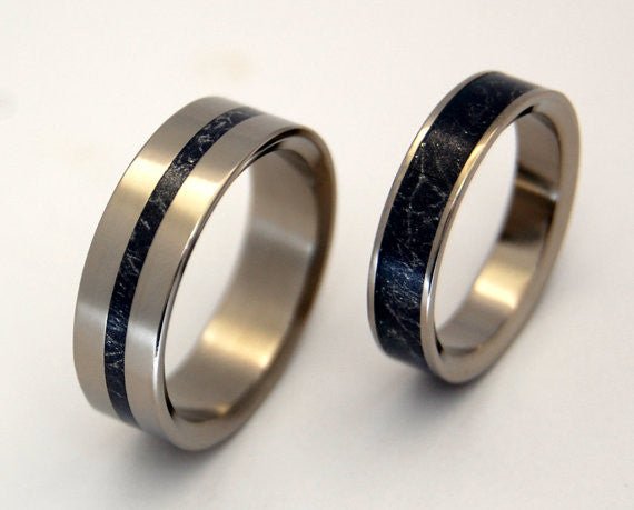 A Little Of You In Me | M3 &titanium Wedding Ring Set - Minter and Richter Designs