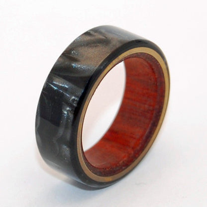 A Love You Can Lean On | Men's Black Resin, Wood & Titanium Wedding Ring - Minter and Richter Designs