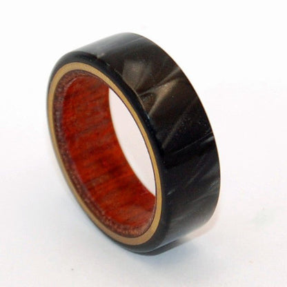 A Love You Can Lean On | Men's Black Resin, Wood & Titanium Wedding Ring - Minter and Richter Designs