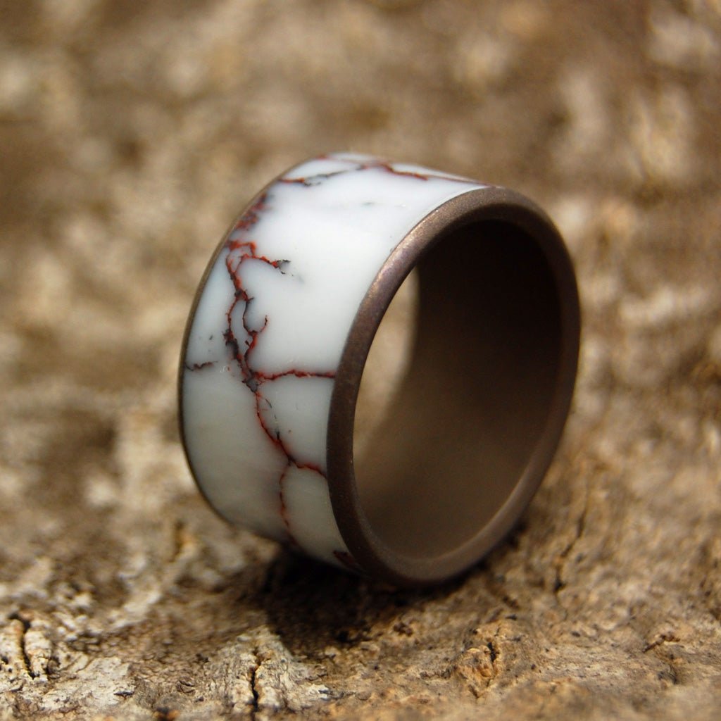 Across The Wild Horse Plains | Men's Wild Horse Jasper Stone & Titanium Wedding Ring - Minter and Richter Designs