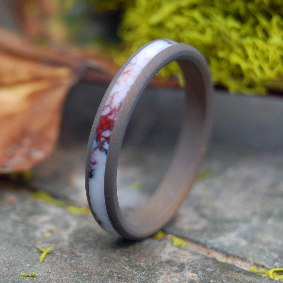 Across The Wild Horse Plains | Men's Wild Horse Jasper Stone & Titanium Wedding Ring - Minter and Richter Designs