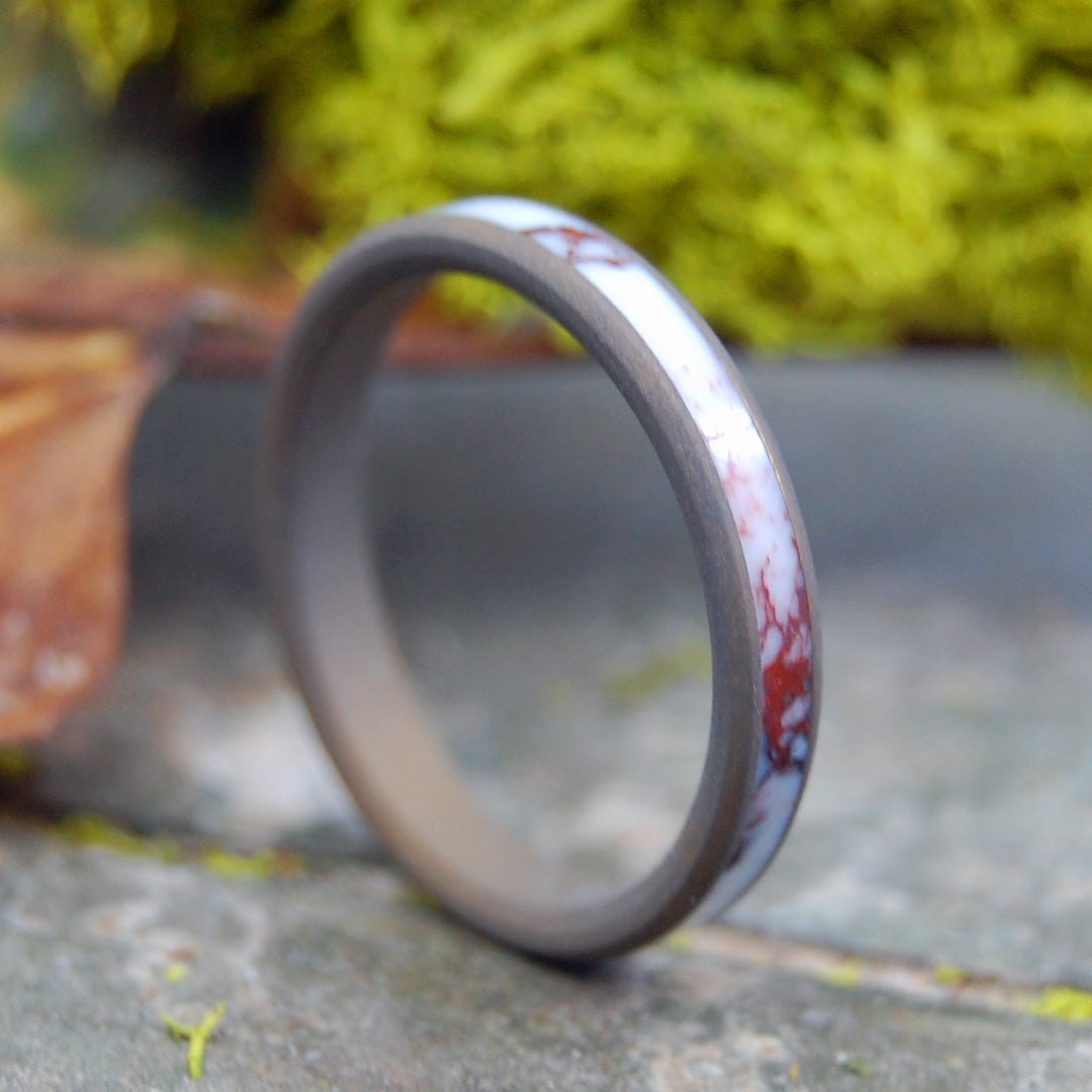 Across The Wild Horse Plains | Men's Wild Horse Jasper Stone & Titanium Wedding Ring - Minter and Richter Designs