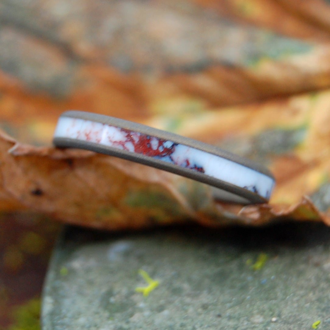 Across The Wild Horse Plains | Men's Wild Horse Jasper Stone & Titanium Wedding Ring - Minter and Richter Designs