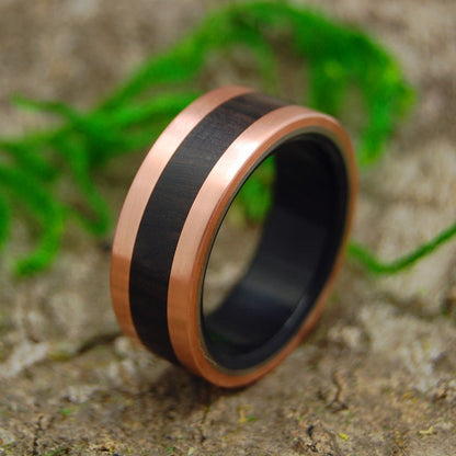 African Copper King | Men's Copper, Ebony Wood & Titanium Wedding Ring - Minter and Richter Designs