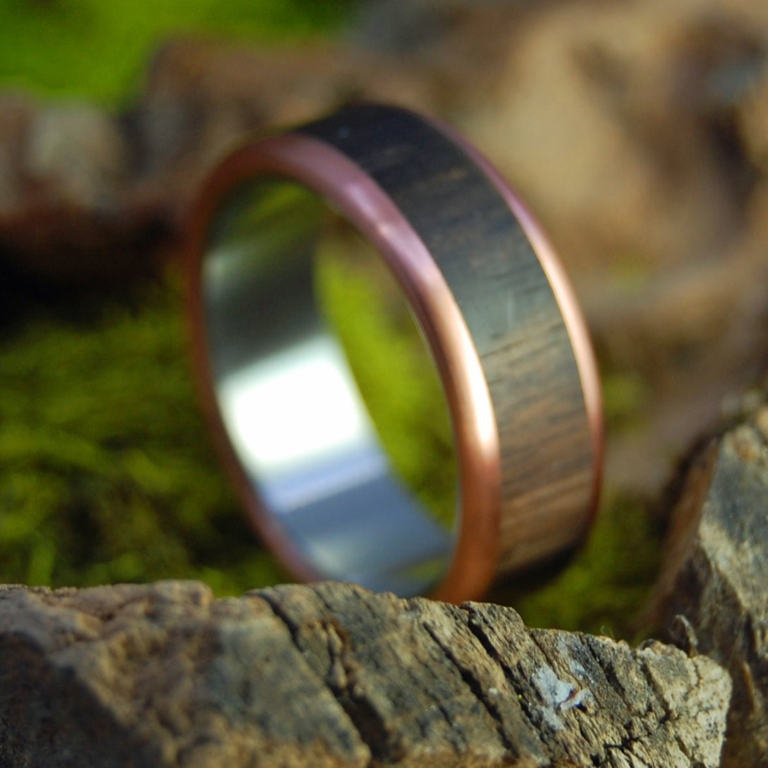 African Ebony Copper | Men's Copper, Ebony Wood & Titanium Wedding Ring - Minter and Richter Designs