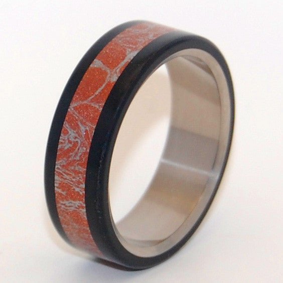 Akita | Men's Akita Wood, Meteorite & Titanium Wedding Ring - Minter and Richter Designs