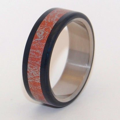 Akita | Men's Akita Wood, Meteorite & Titanium Wedding Ring - Minter and Richter Designs