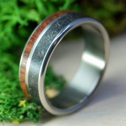 Alaskan Heart | Men's Alaskan Lava, Koa Wood & Titanium Wedding Ring - Minter and Richter Designs