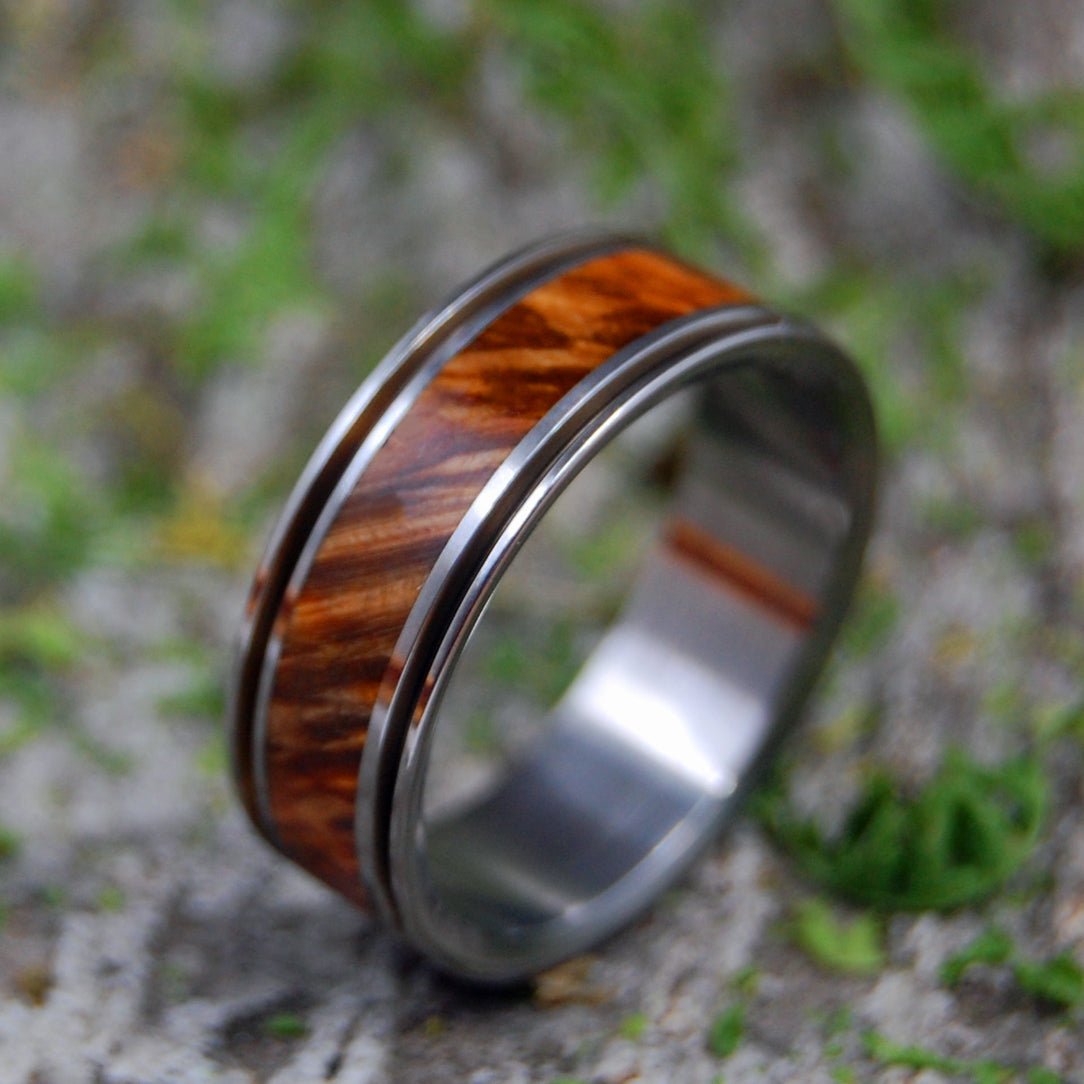 Alchemist | Men's Box Elder Wood & Titanium Wedding Ring - Minter and Richter Designs