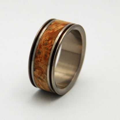 Alchemist | Men's Box Elder Wood & Titanium Wedding Ring - Minter and Richter Designs