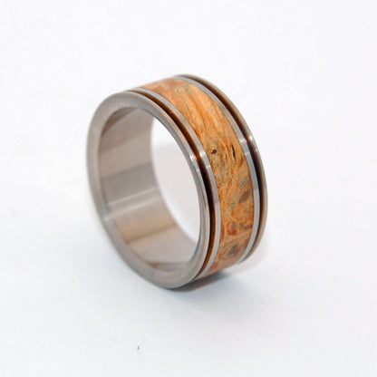 Alchemist | Men's Box Elder Wood & Titanium Wedding Ring - Minter and Richter Designs