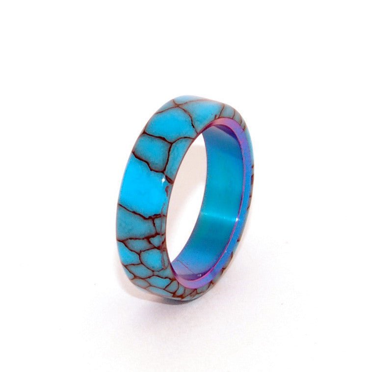 All I Want Is You And Turquoise | Men's Turquoise & Titanium Wedding Ring - Minter and Richter Designs