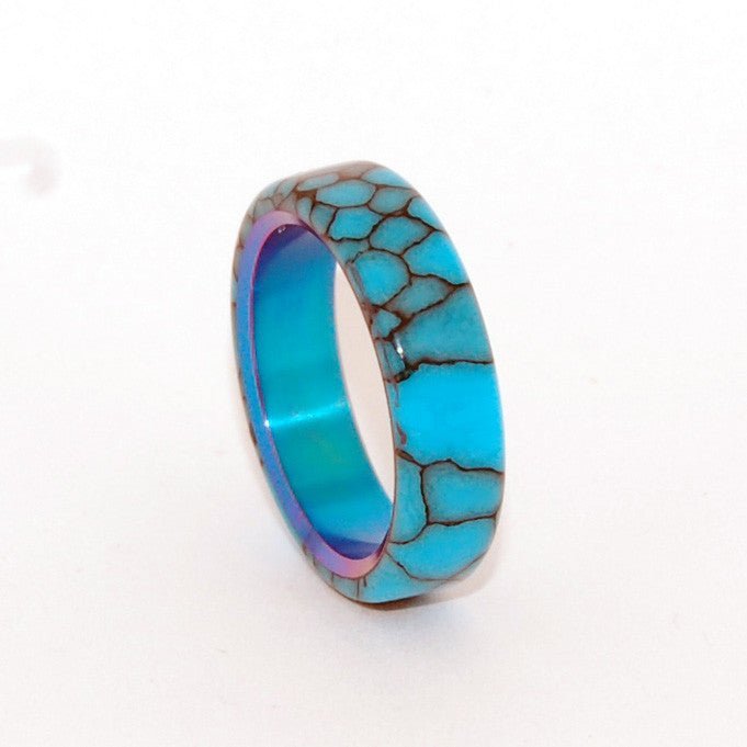 All I Want Is You And Turquoise | Men's Turquoise & Titanium Wedding Ring - Minter and Richter Designs