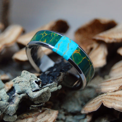 All That Love | Egyptian Jade & Tibetan Turquoise - Unique Wedding Ring - Wedding Ring - Minter and Richter Designs