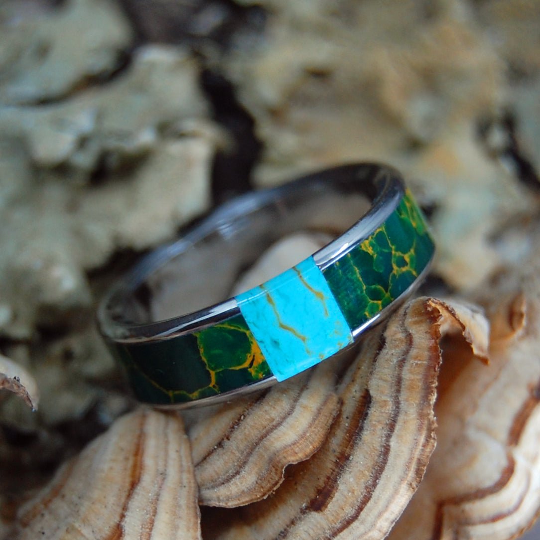 All That Love | Egyptian Jade & Tibetan Turquoise - Unique Wedding Ring - Wedding Ring - Minter and Richter Designs