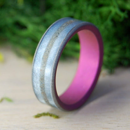 All The Beach Paths | Men's Beach Sand, Marbled Resin & Titanium Wedding Ring - Minter and Richter Designs