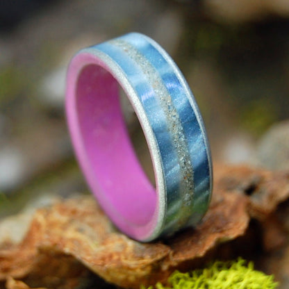 All The Beach Paths | Men's Beach Sand, Marbled Resin & Titanium Wedding Ring - Minter and Richter Designs