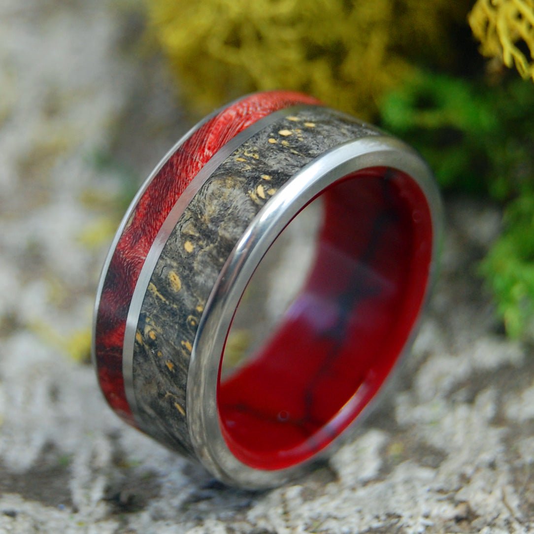 Already Destined | Men's Box Elder Wood, Jasper Stone & Titanium Wedding Ring - Minter and Richter Designs