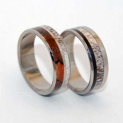 American Man & His Partner | Horn & Titanium Wedding Ring - Minter and Richter Designs