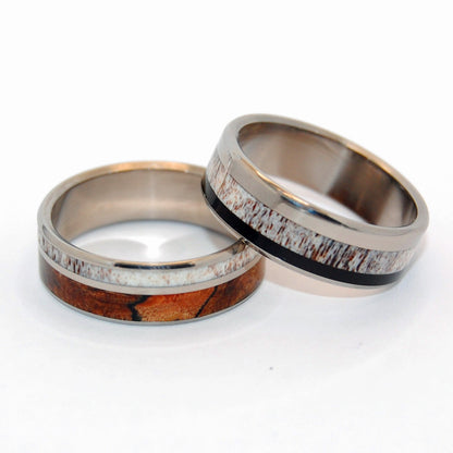 American Man & His Partner | Horn & Titanium Wedding Ring - Minter and Richter Designs