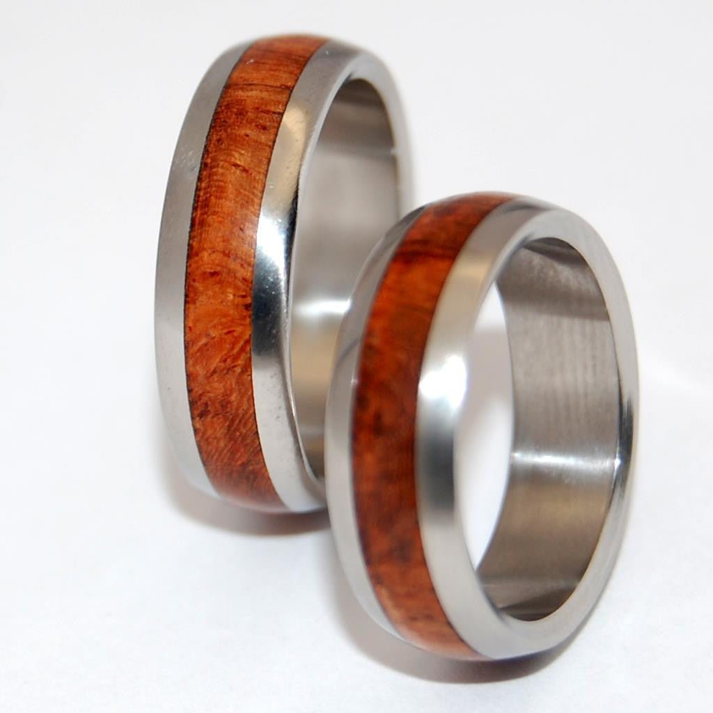 Amour | Matching Wood & Titanium Wedding Ring - Minter and Richter Designs