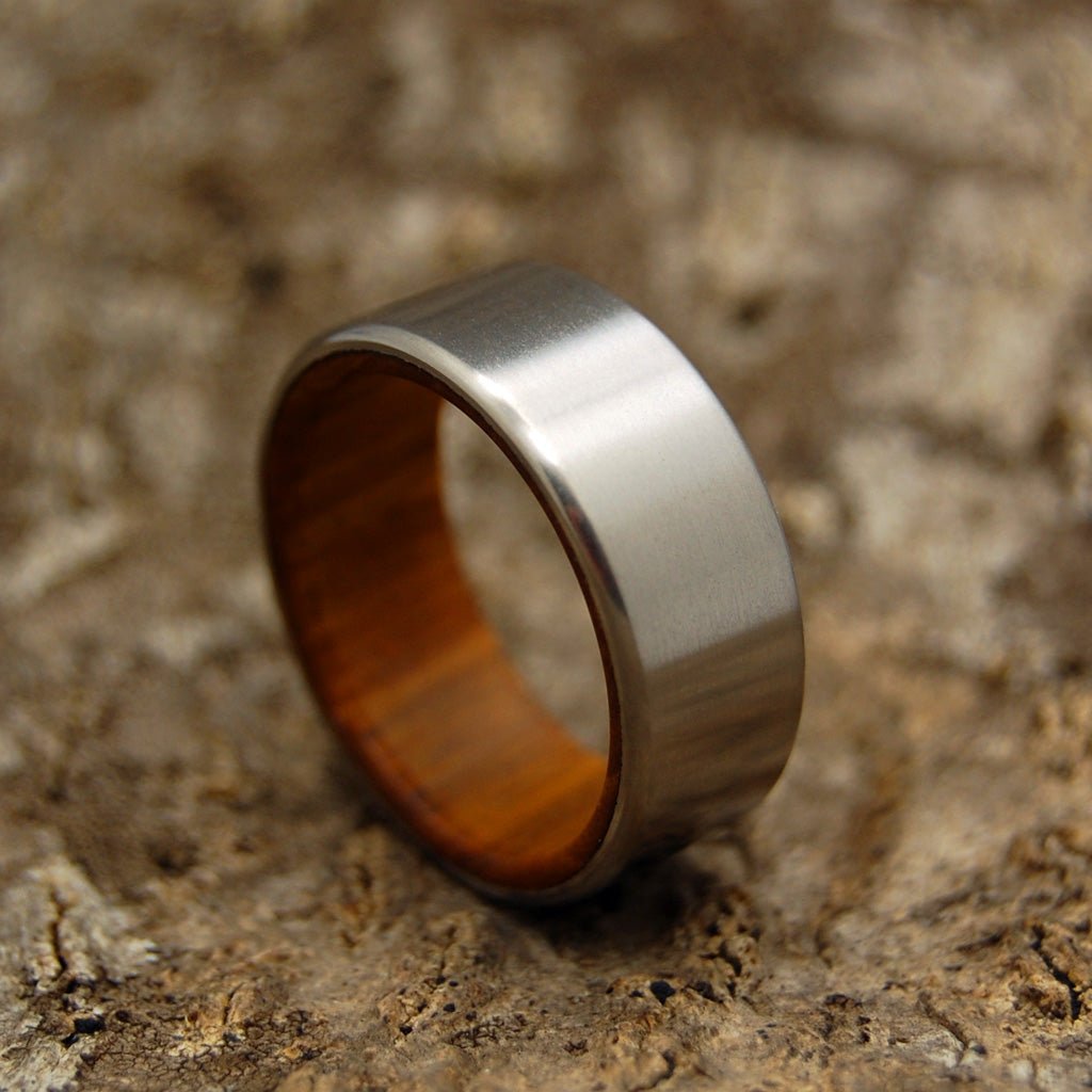 Ancient Kauri Kore | Men's Kauri Wood & Titanium Wedding Ring - Minter and Richter Designs