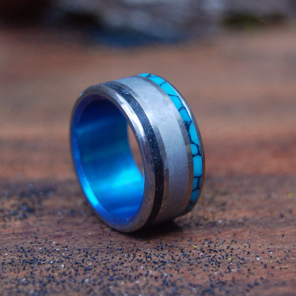 Apex Predator | Men's Dinosaur Tooth, Meteorite & Titanium Wedding Ring - Minter and Richter Designs