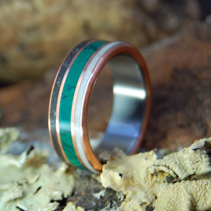 Arlington Cemetary Marble Jade | Men's Copper, Jade, Deer Antler, Arlington Cemetery Marble & Titanium Wedding Ring - Minter and Richter Designs