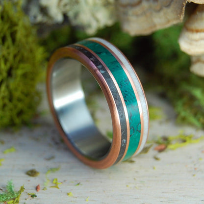 Arlington Cemetary Marble Jade | Men's Copper, Jade, Deer Antler, Arlington Cemetery Marble & Titanium Wedding Ring - Minter and Richter Designs