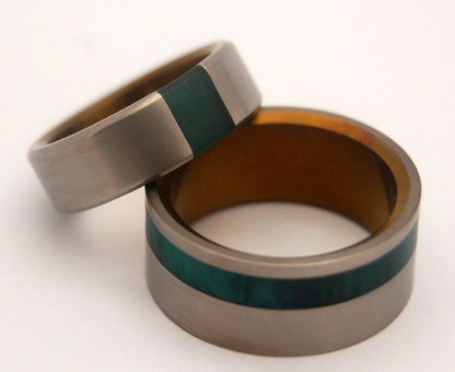 Arrant Jade & Hummingbird | Titanium & Stone Wedding Ring - Minter and Richter Designs