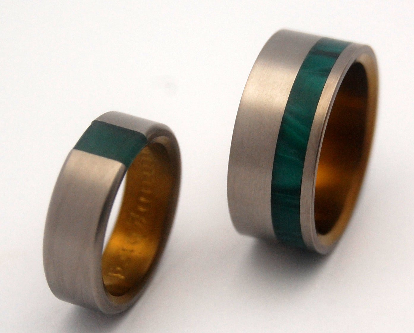 Arrant Jade & Hummingbird | Titanium & Stone Wedding Ring - Minter and Richter Designs