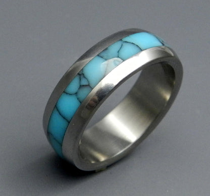 Atlantis | Men's Turquoise Stone & Titanium Wedding Ring - Minter and Richter Designs