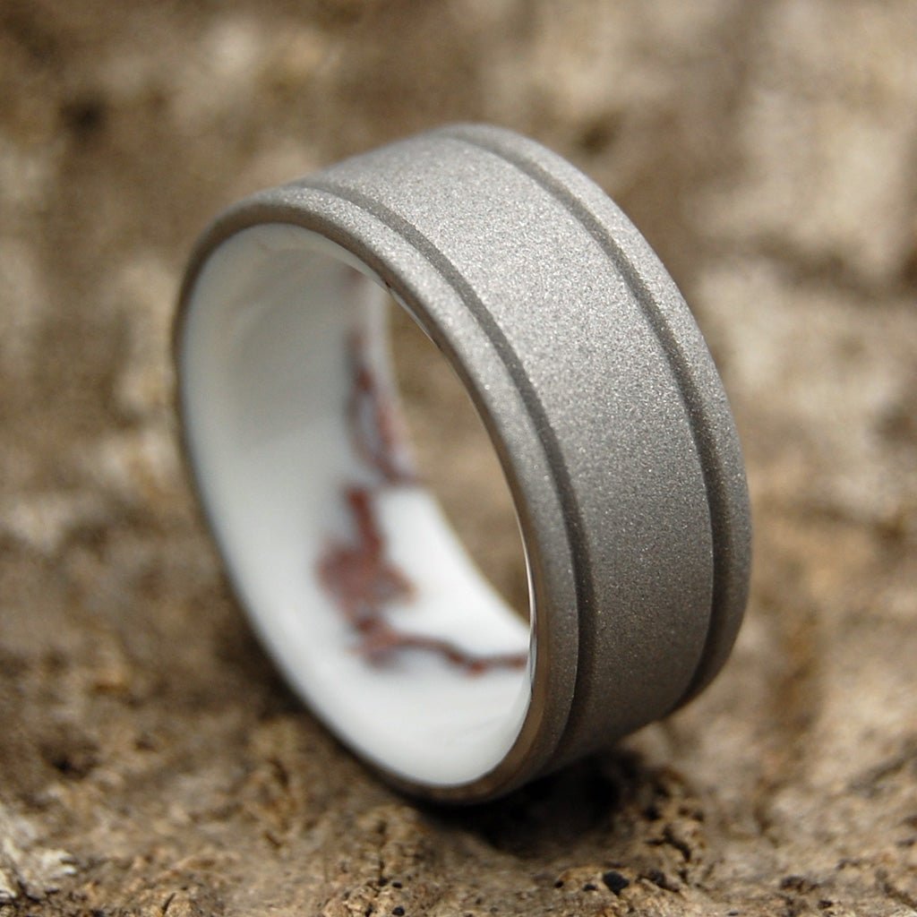 Baltic Wild Horse | Men's Jasper Stone & Titanium Wedding Ring - Minter and Richter Designs