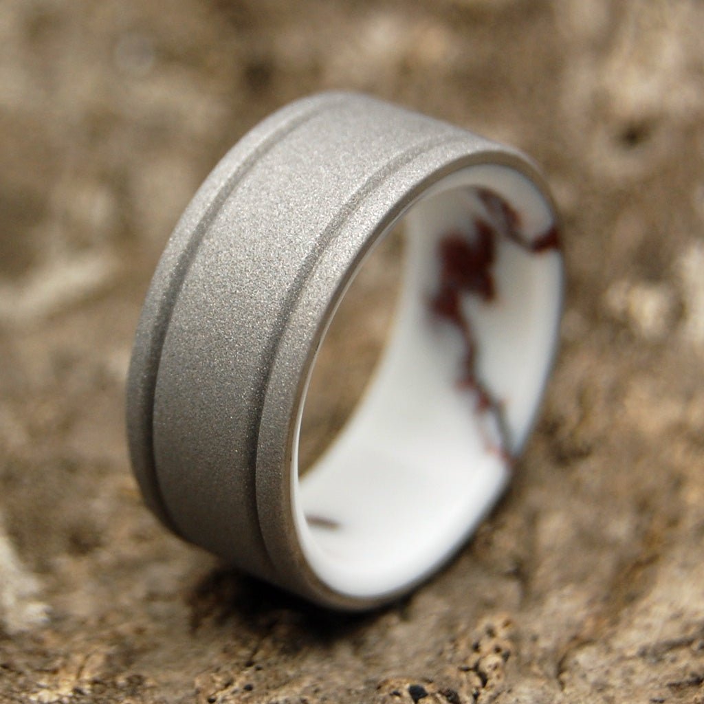 Baltic Wild Horse | Men's Jasper Stone & Titanium Wedding Ring - Minter and Richter Designs