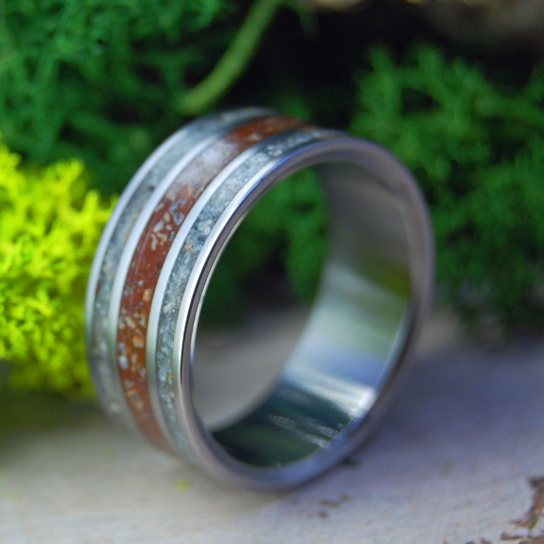 Baseball Is Life | Men's Baseball Pitchers Mound Dirt & Titanium Wedding Ring - Minter and Richter Designs